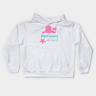 Mermaid At Heart, Mermaid Tail, Mermaid Silhouette Kids Hoodie